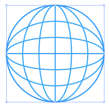【Illustrator】簡単！ウェブアイコンのワイヤー地球マーク作成方法解説